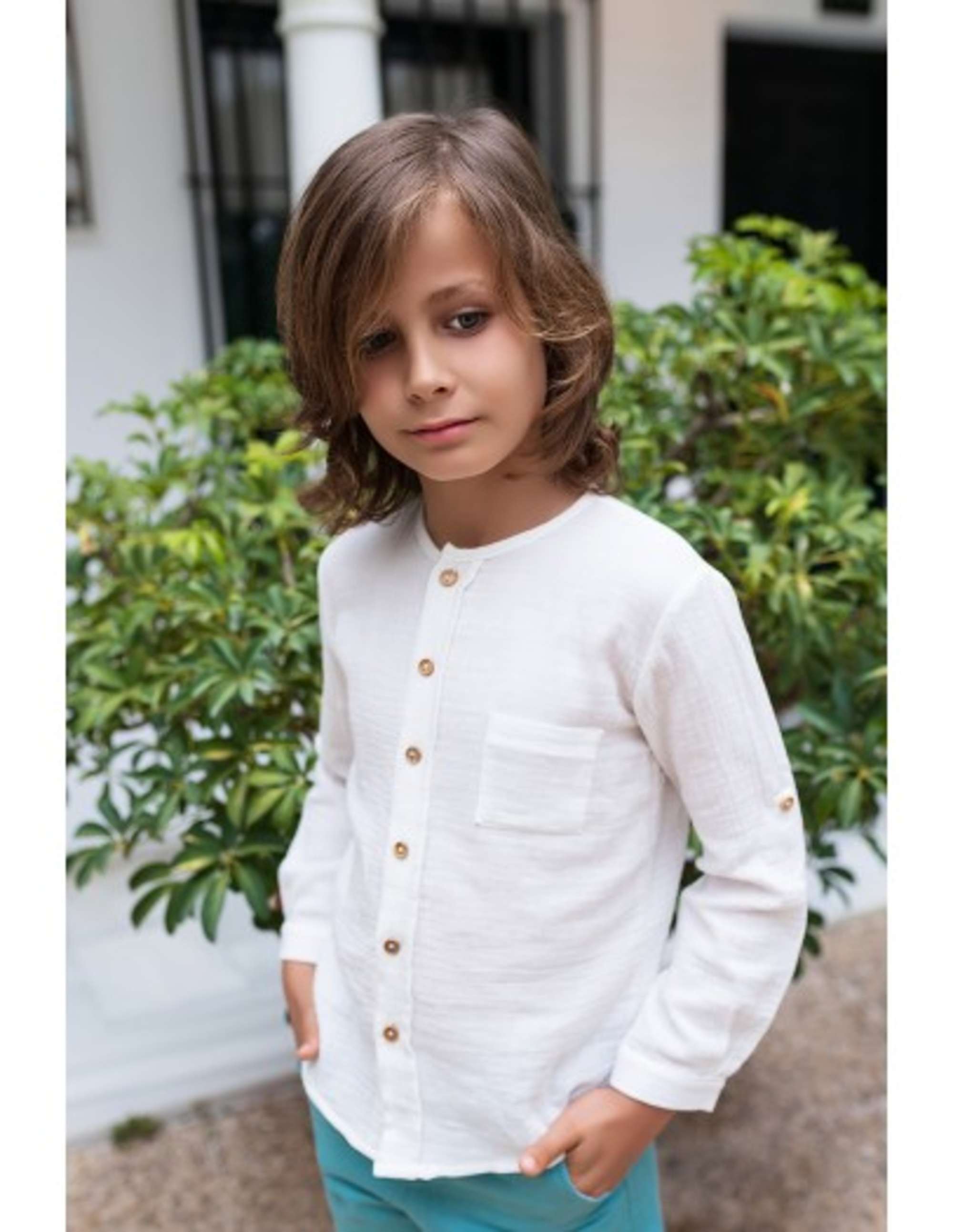 Camisa Niño Bambula Natural Manga Larga 2